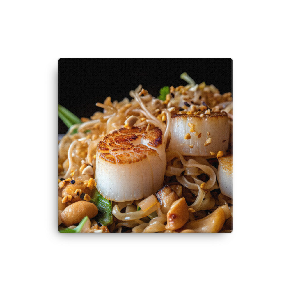 Pad Thai with Scallops and Squid canvas - Posterfy.AI