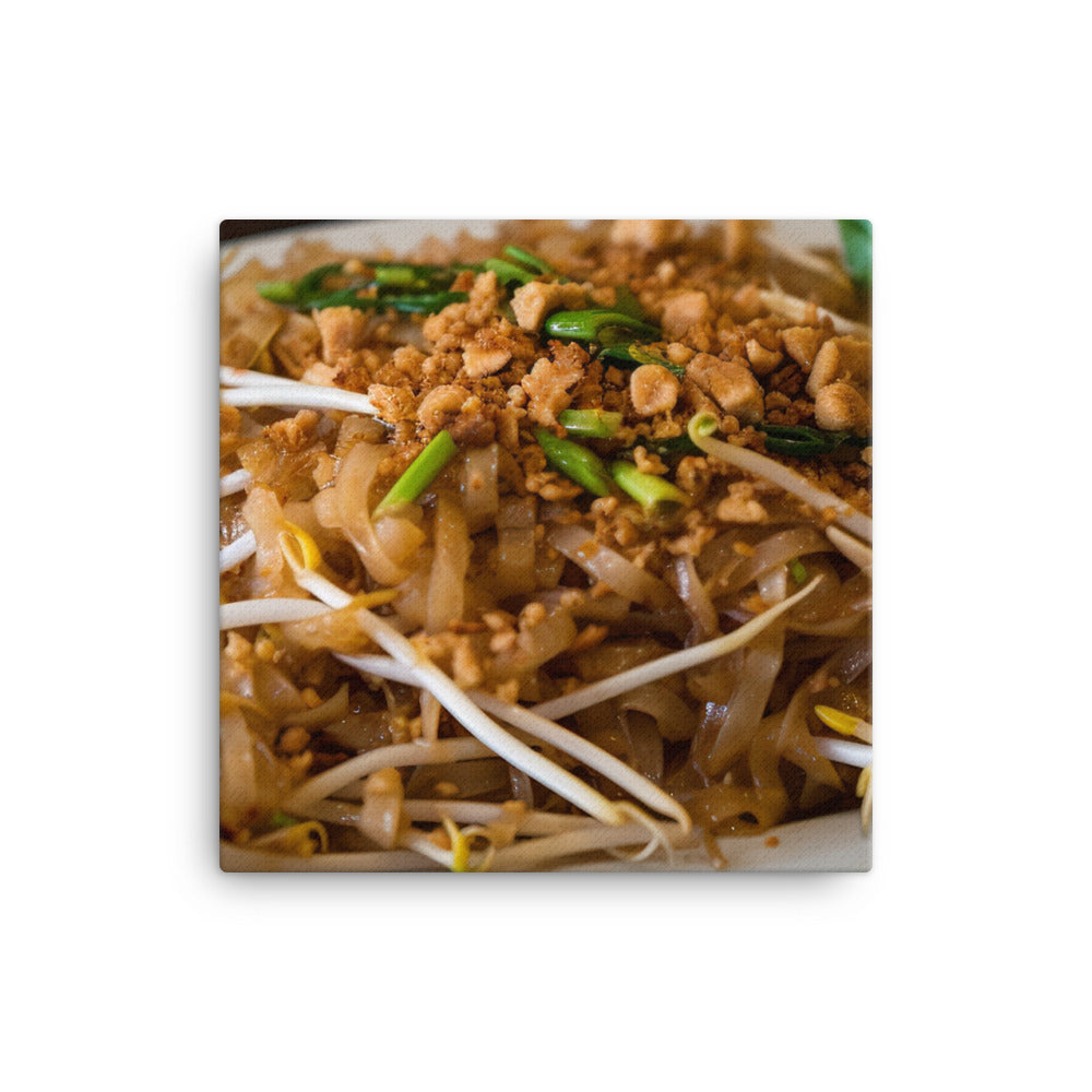 Pad Thai with Pork and Bean Sprouts canvas - Posterfy.AI