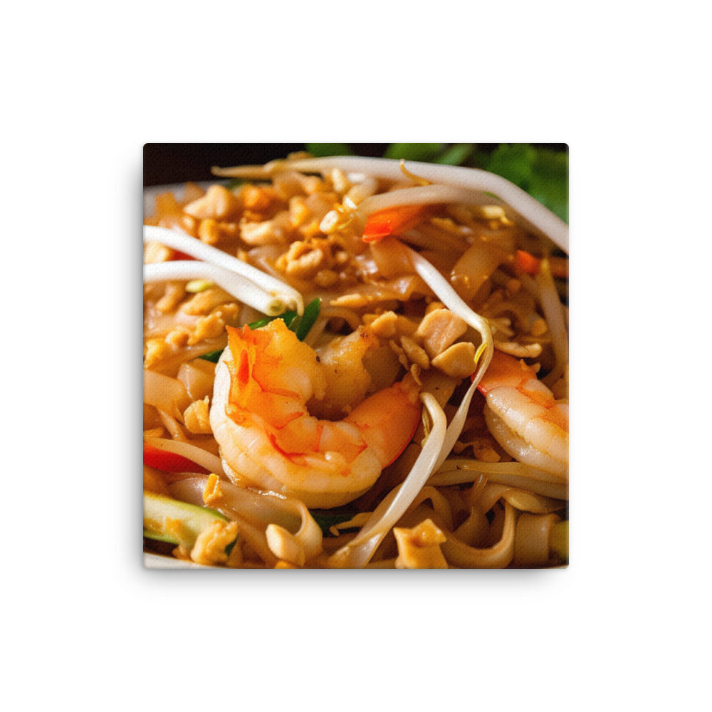 Delicious Pad Thai with Shrimp and Vegetables canvas - Posterfy.AI