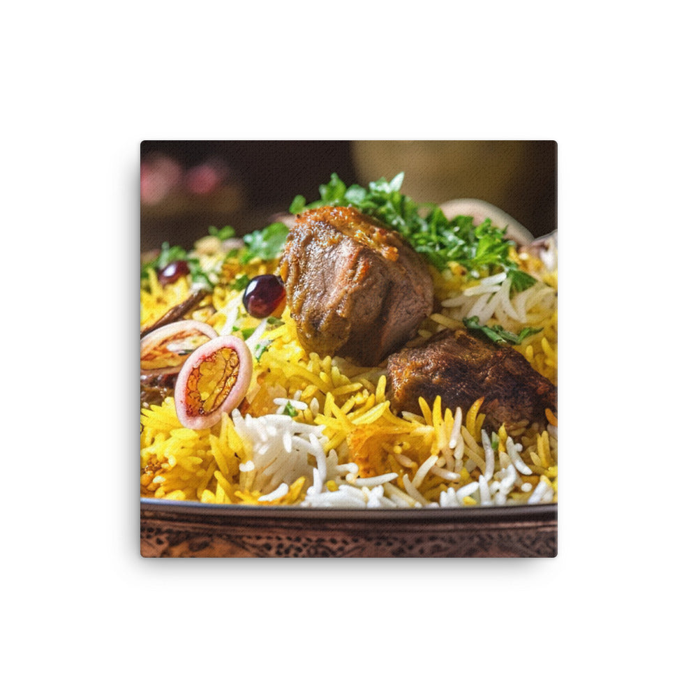 Biryani - The Perfect Combination of Meat and Rice canvas - Posterfy.AI