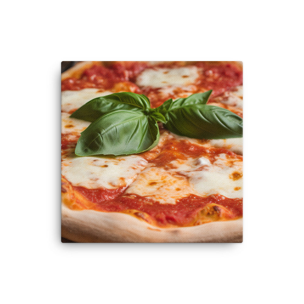 A Margherita Pizza with Fresh Basil canvas - Posterfy.AI