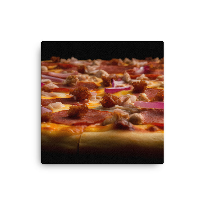 A Loaded Meat Pizza canvas - Posterfy.AI