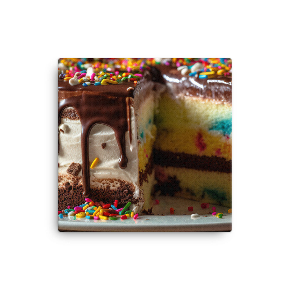 Celebration Ice Cream Cake canvas - Posterfy.AI