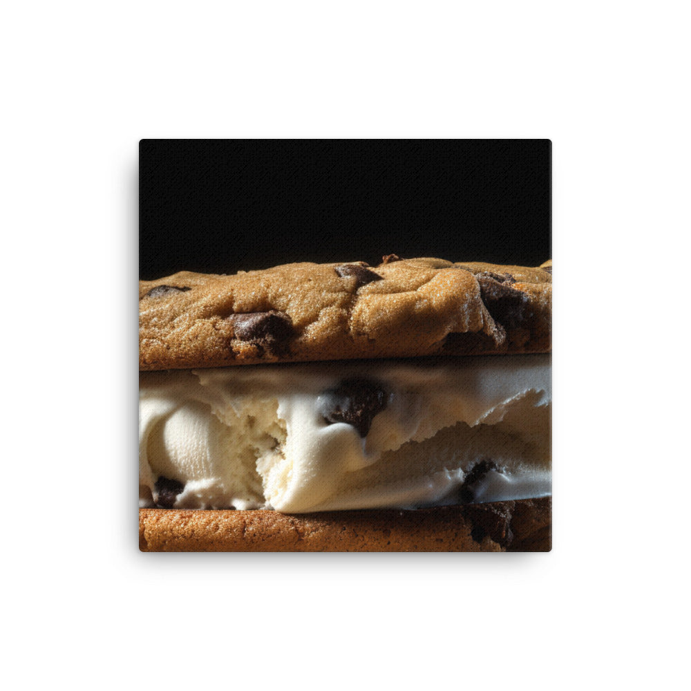 Classic Chocolate Chip Cookie Ice Cream Sandwich canvas - Posterfy.AI