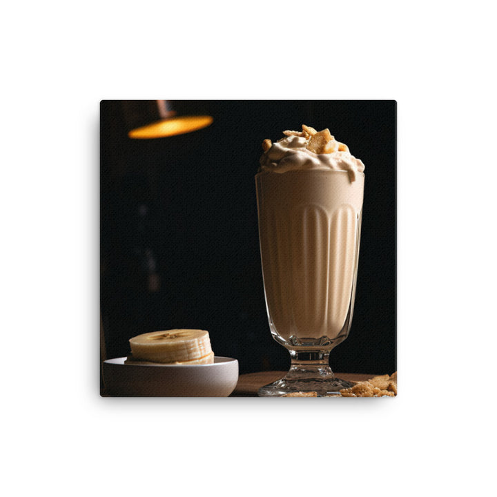 Peanut Butter Banana Milkshake canvas - Posterfy.AI