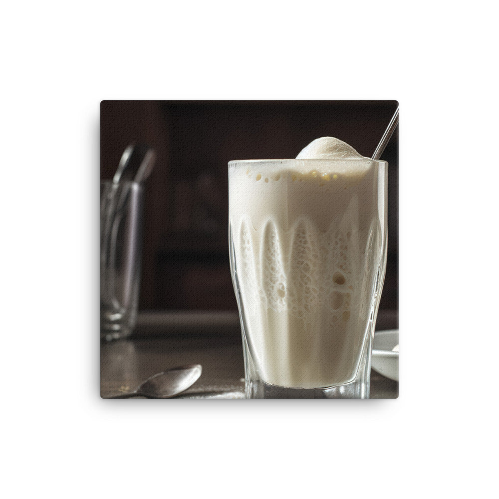 Smooth and creamy classic vanilla milkshake canvas - Posterfy.AI