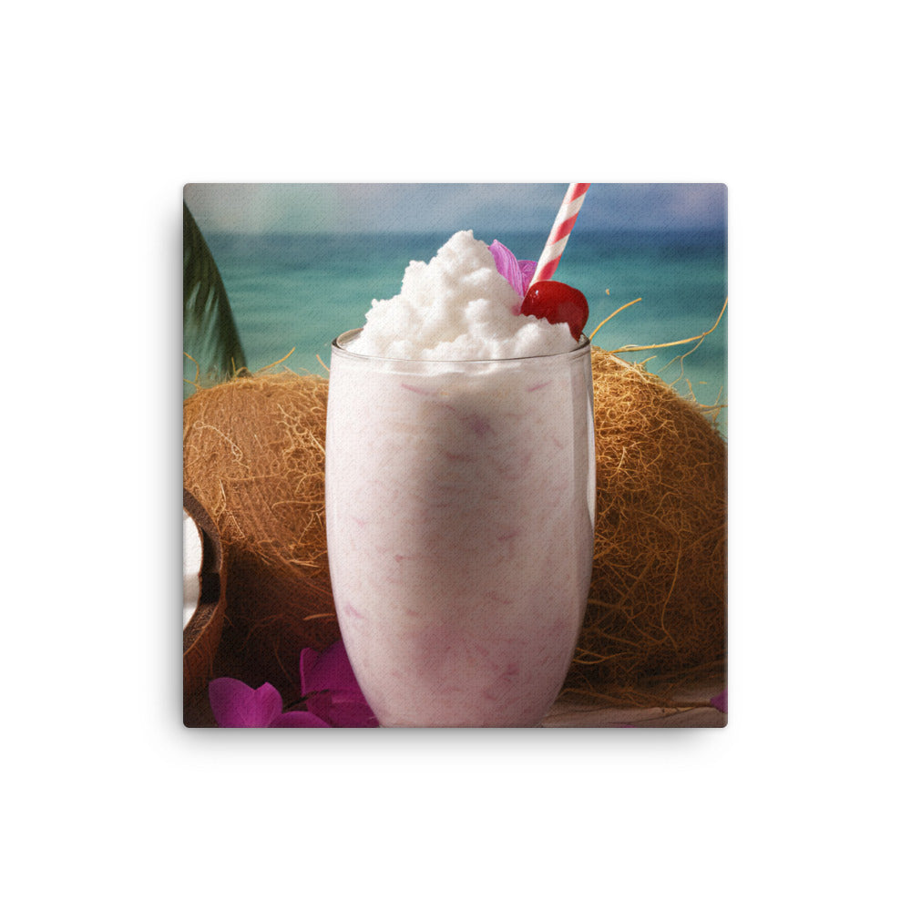 Coconut berry smoothie canvas - Posterfy.AI