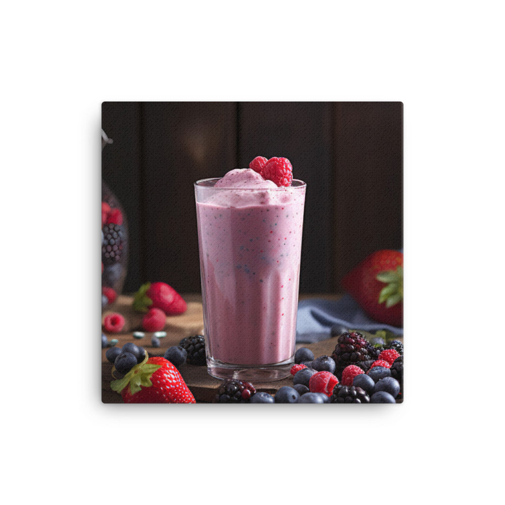 Coconut berry smoothie canvas - Posterfy.AI