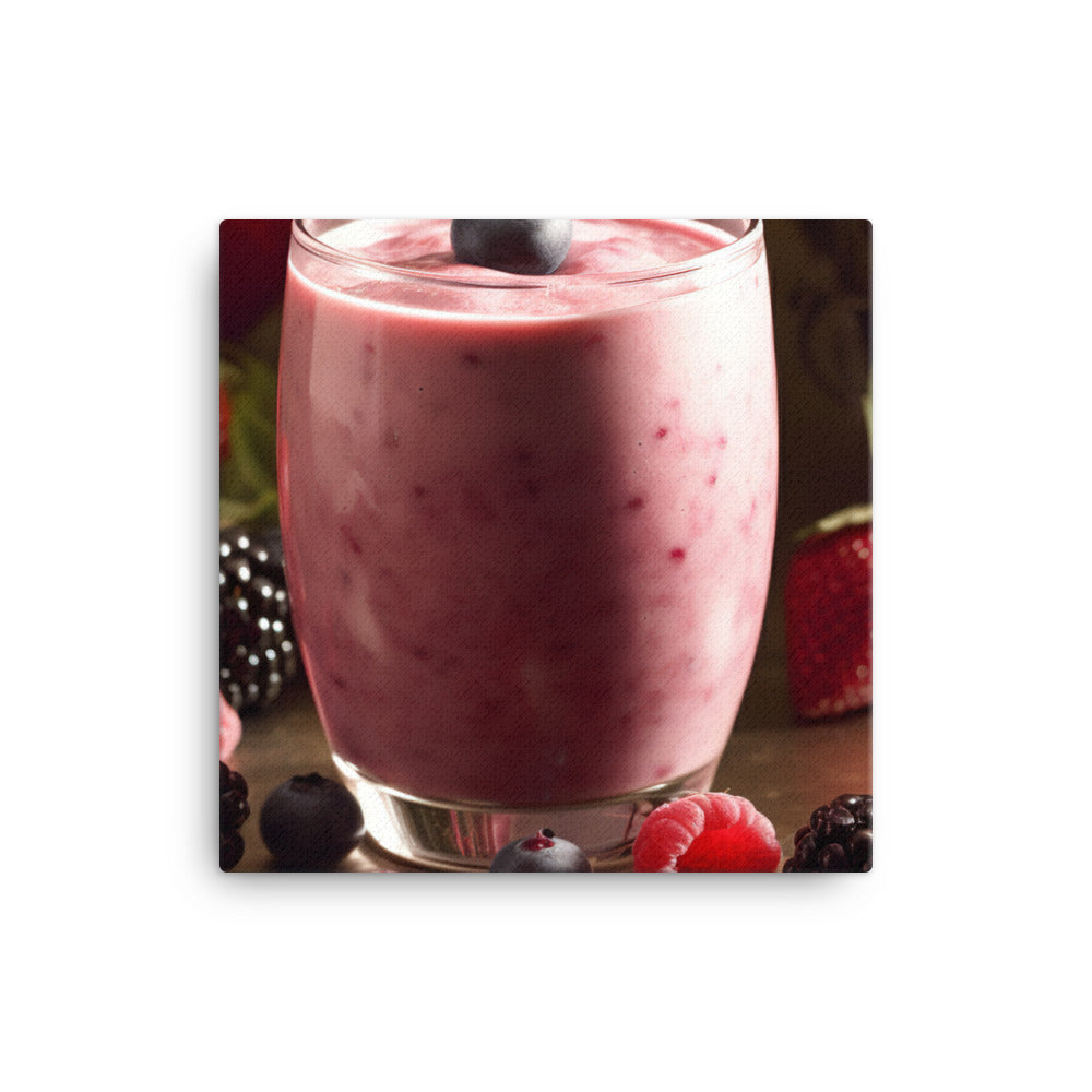 Coconut berry smoothie canvas - Posterfy.AI