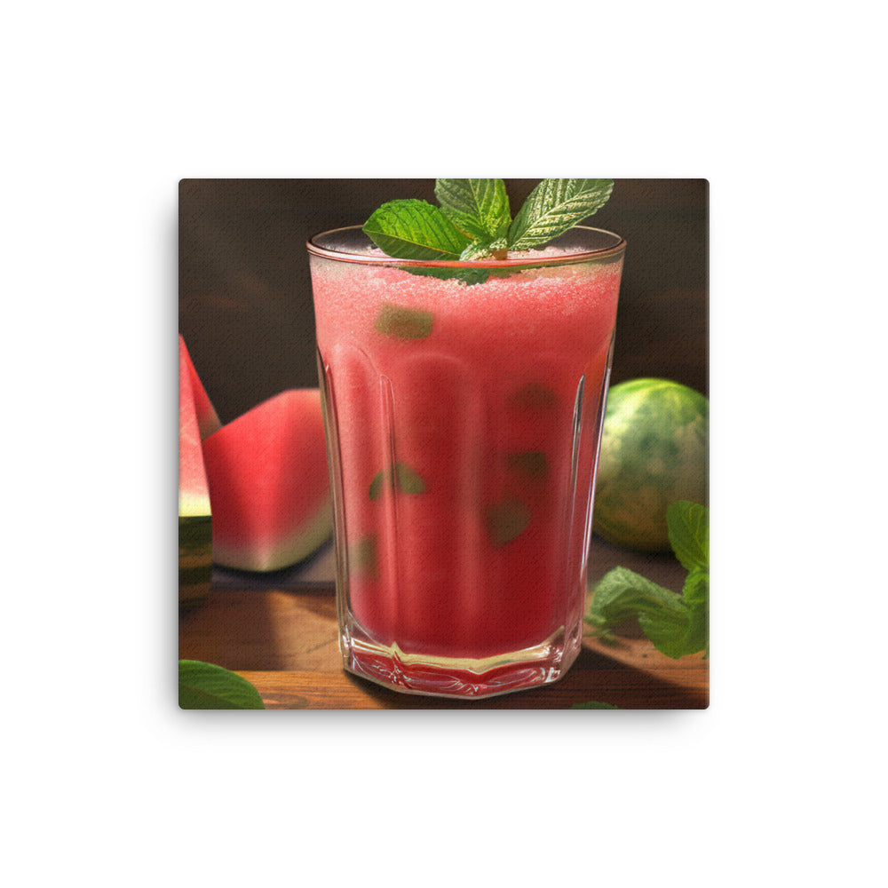 Watermelon mint smoothie canvas - Posterfy.AI