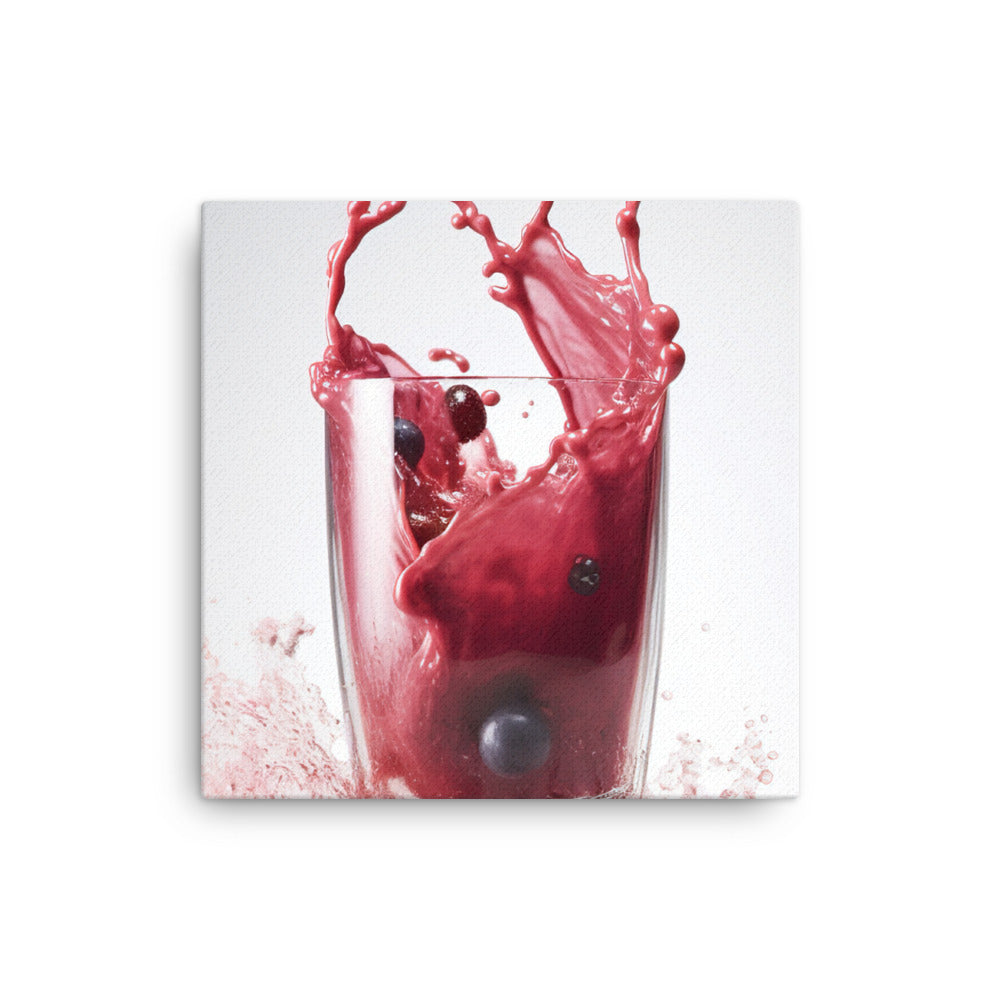 Pouring a mixed berry smoothie canvas - Posterfy.AI