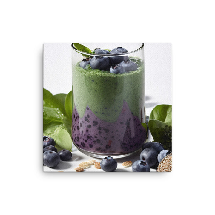 Blueberry spinach smoothie canvas - Posterfy.AI