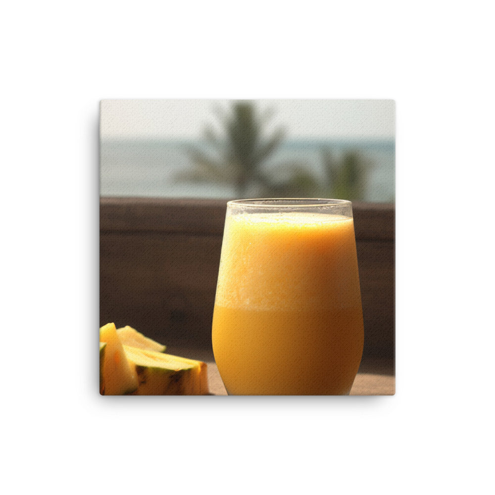 Mango pineapple smoothie canvas - Posterfy.AI