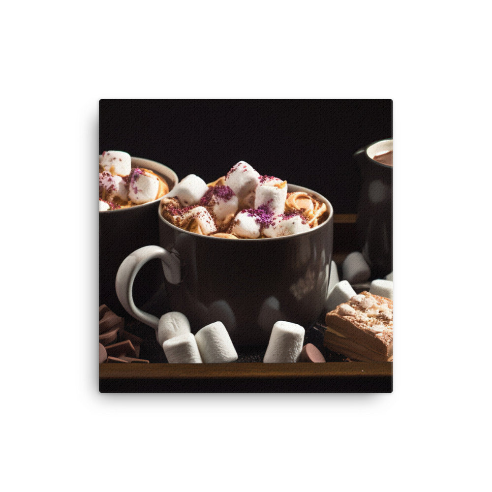 Hot chocolate and marshmallows canvas - Posterfy.AI