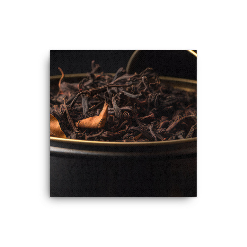 Black Tea Leaves canvas - Posterfy.AI