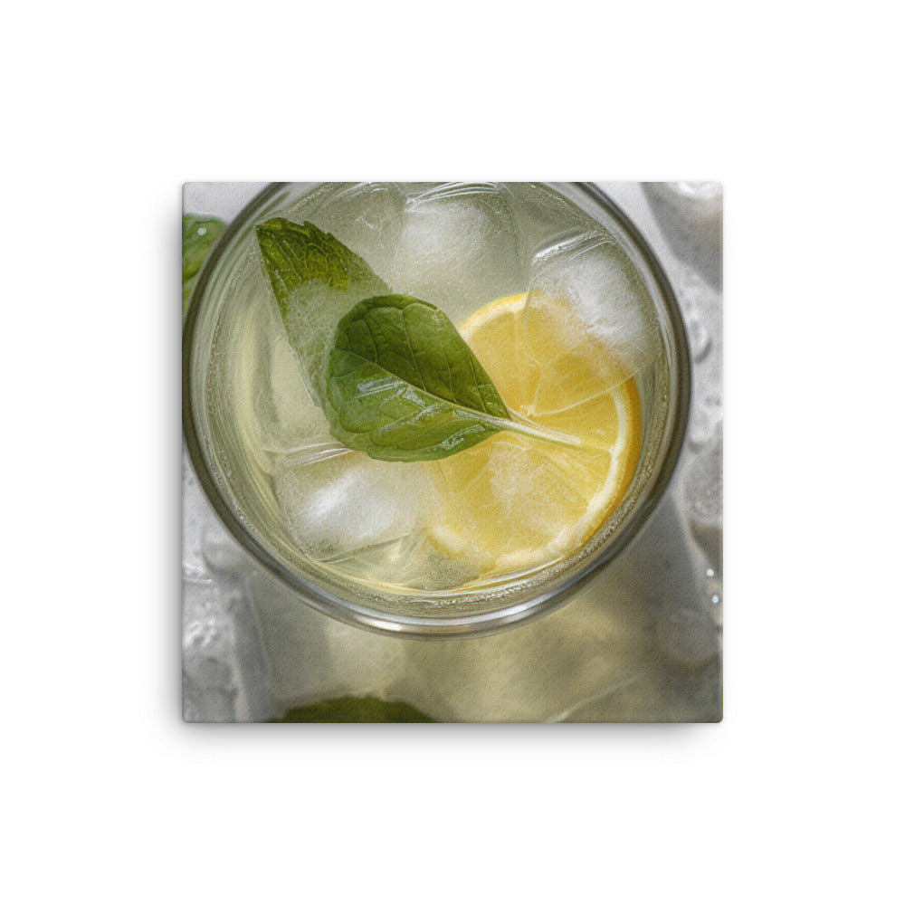 Refreshing green tea on ice canvas - Posterfy.AI