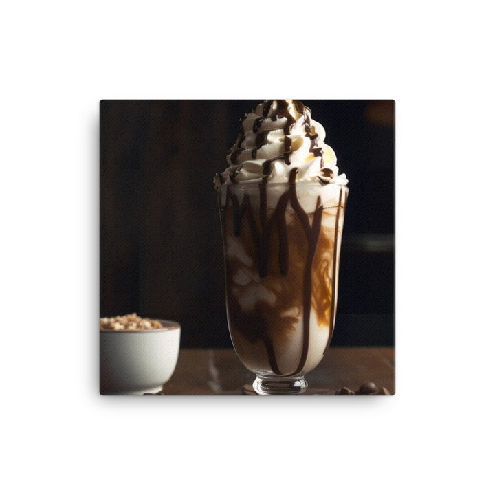 A delicious mocha with whipped cream canvas - Posterfy.AI