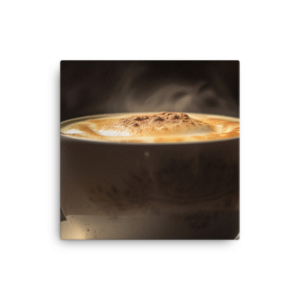 Creamy Macchiato in a Ceramic Cup canvas - Posterfy.AI