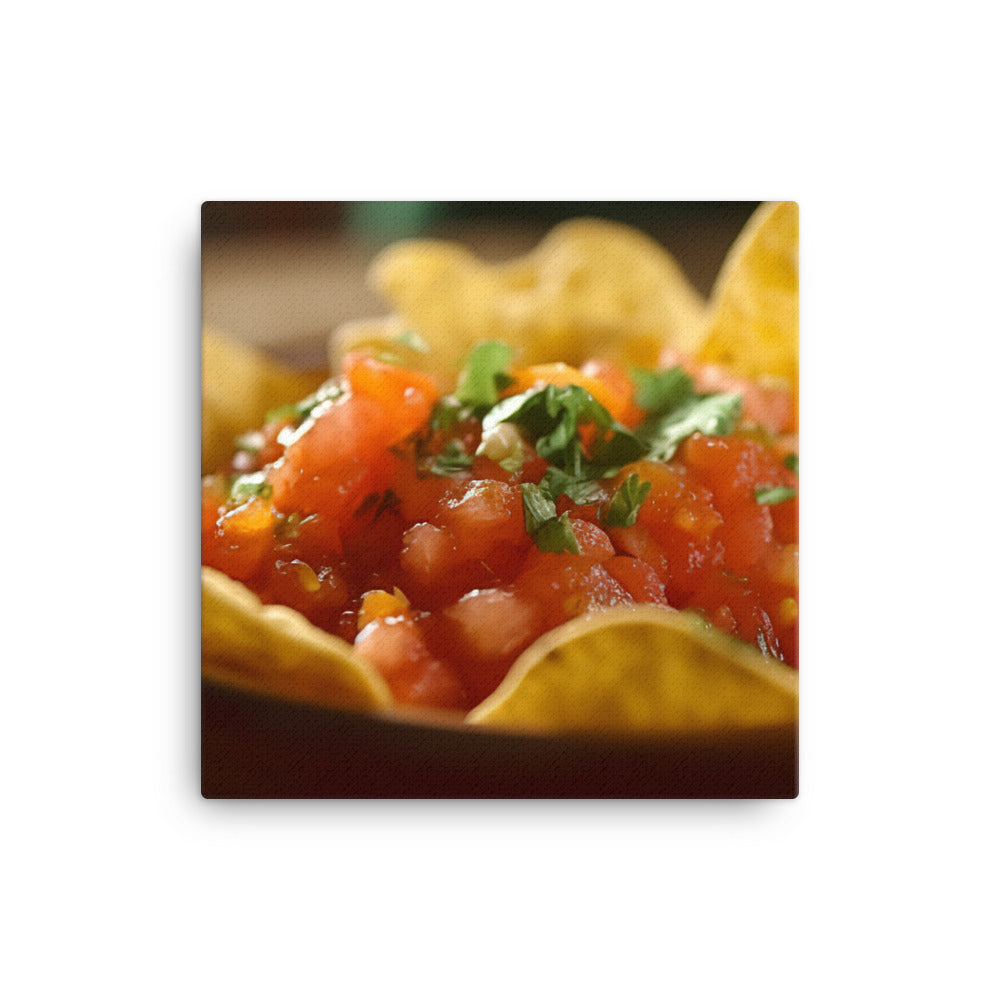 Fresh and Tangy Chips and Salsa canvas - Posterfy.AI