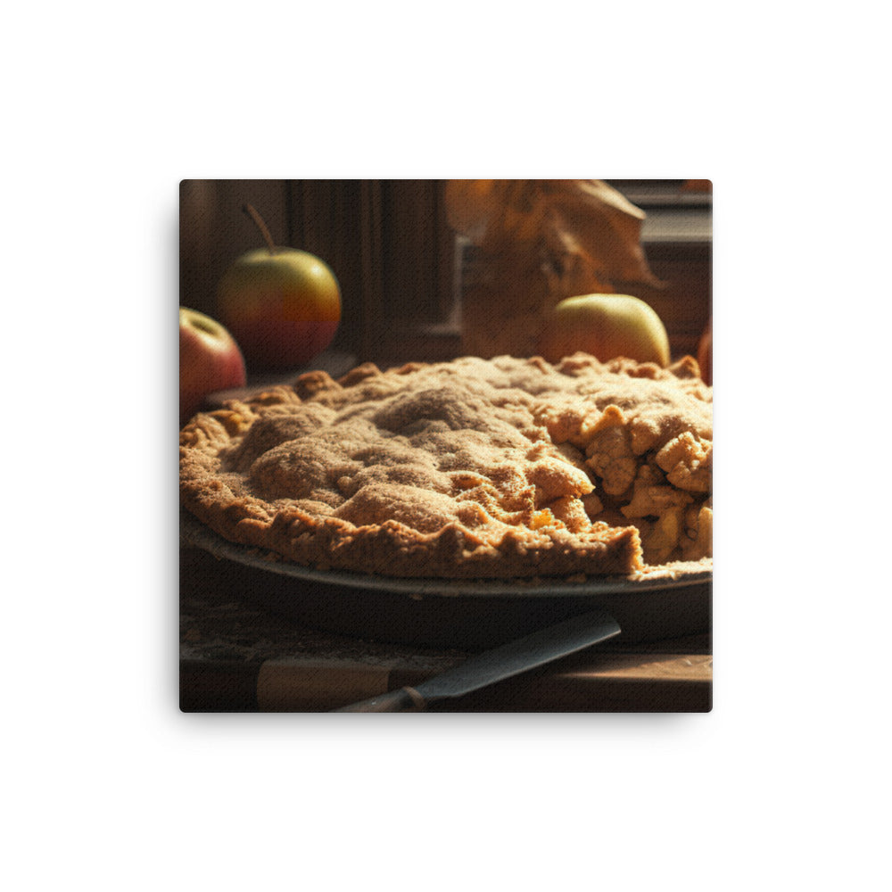 Rustic Apple Pie with Fresh Apples canvas - Posterfy.AI