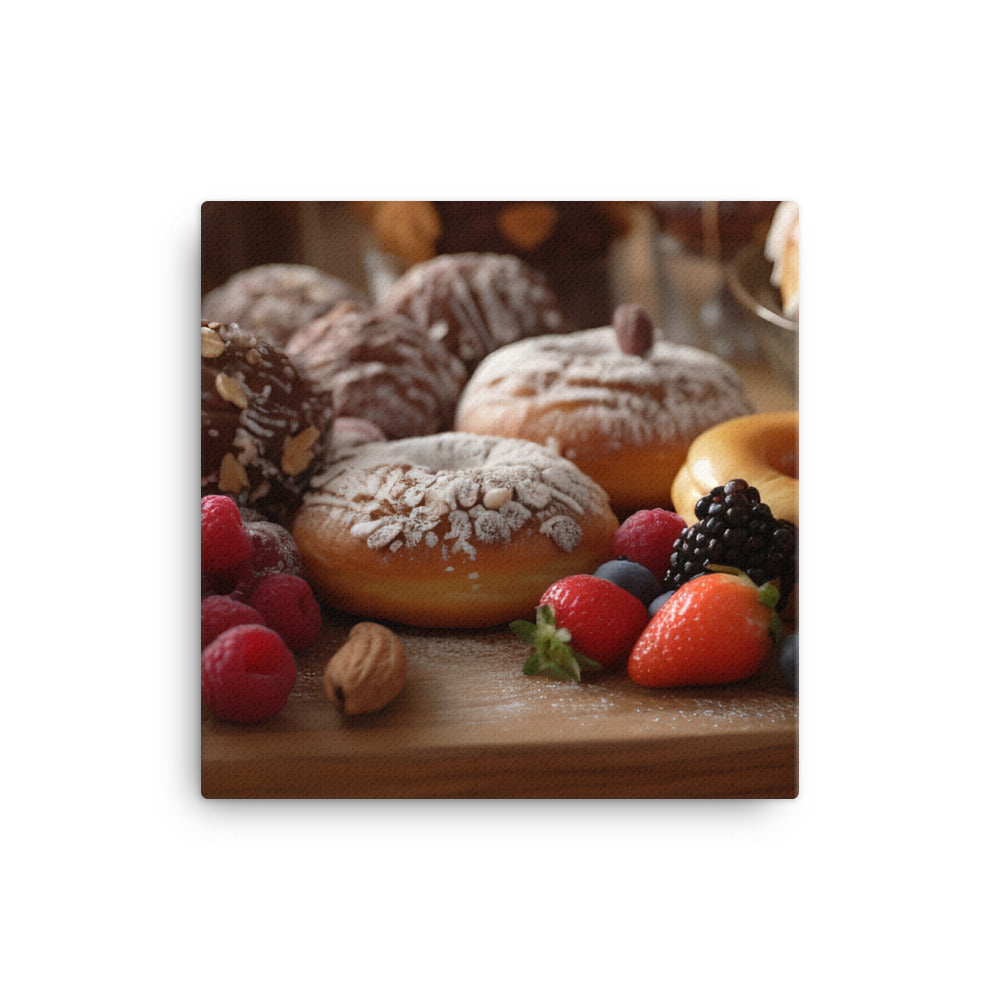 A Delicious Selection of Pastries and Donuts canvas - Posterfy.AI