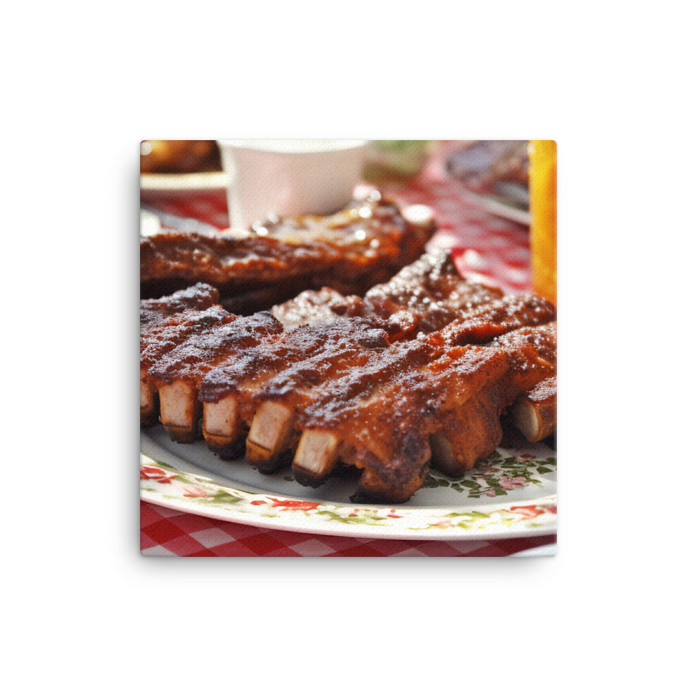 Sticky and Sweet Barbecue Ribs canvas - Posterfy.AI