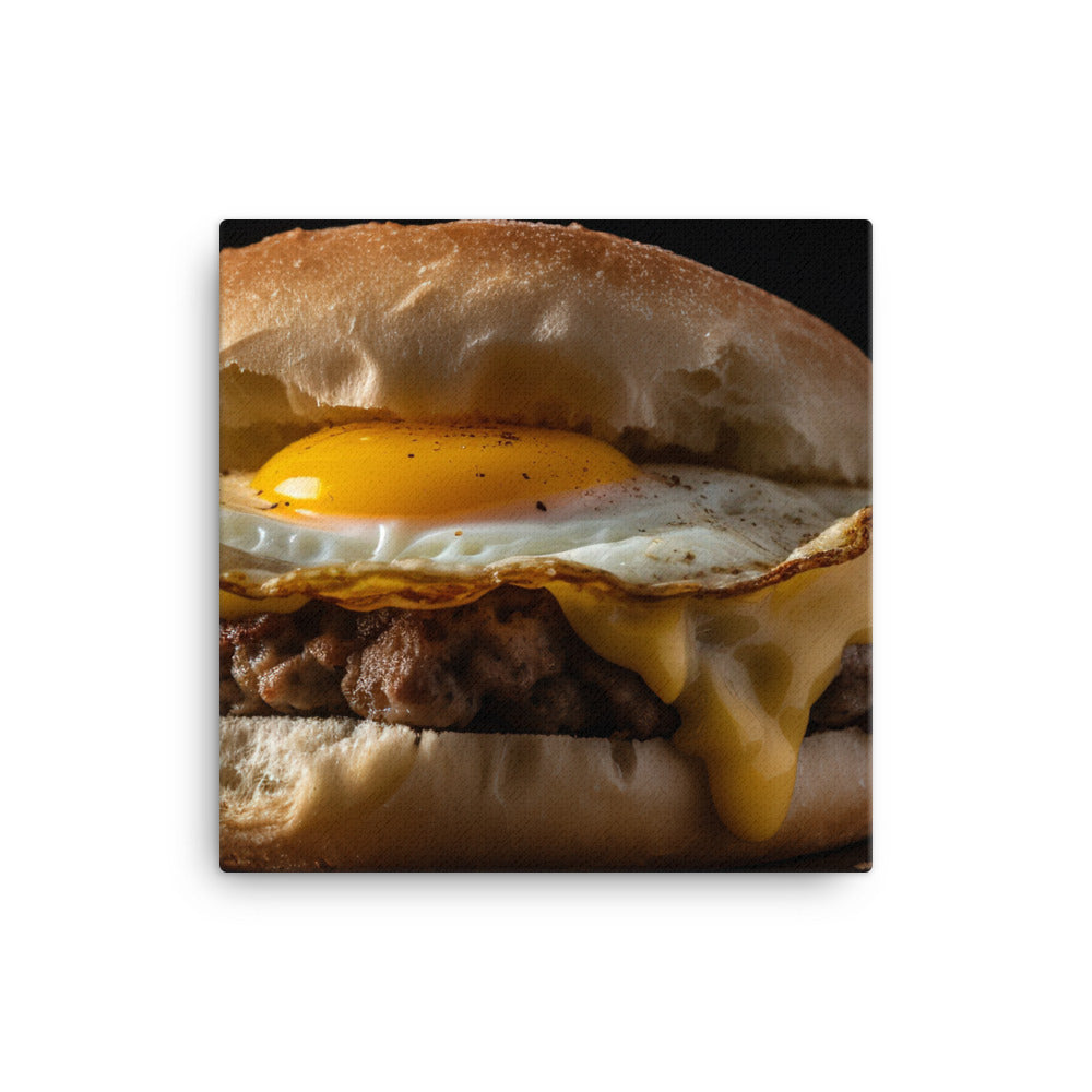 Sausage Breakfast Sandwich canvas - Posterfy.AI