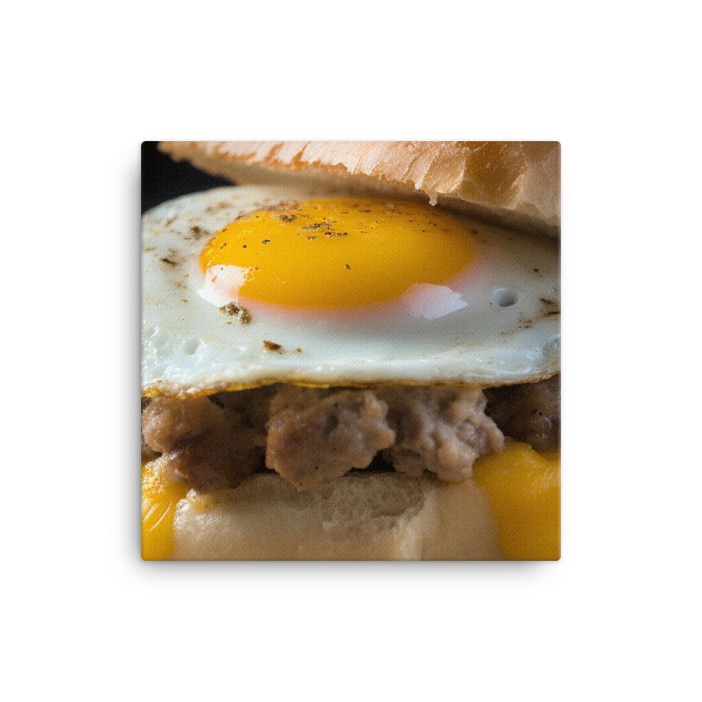 Sausage Breakfast Sandwich canvas - Posterfy.AI