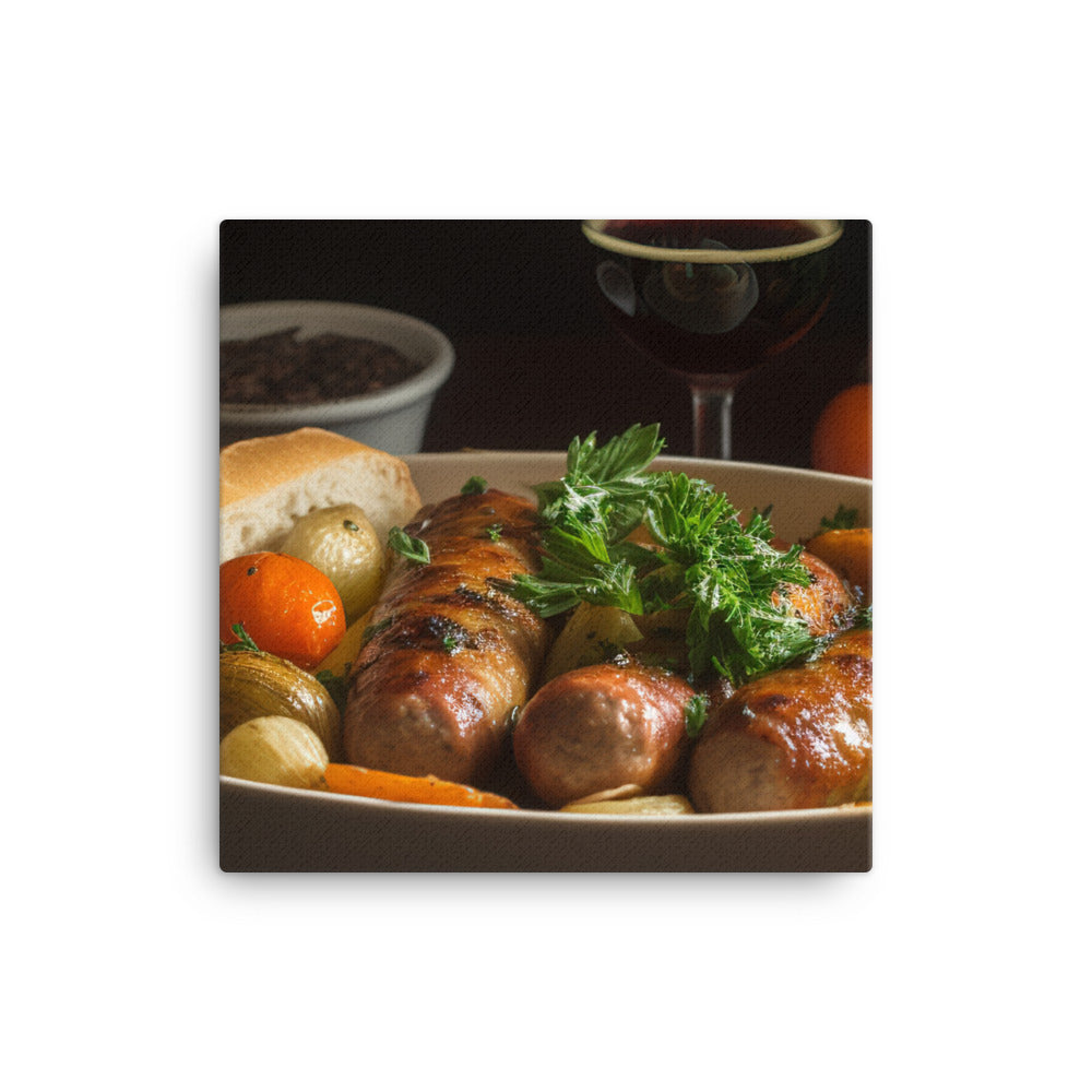 Baked Sausage and Vegetables canvas - Posterfy.AI
