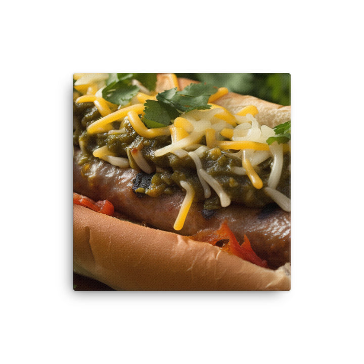 Cheesy Grilled Mexican Sausages canvas - Posterfy.AI