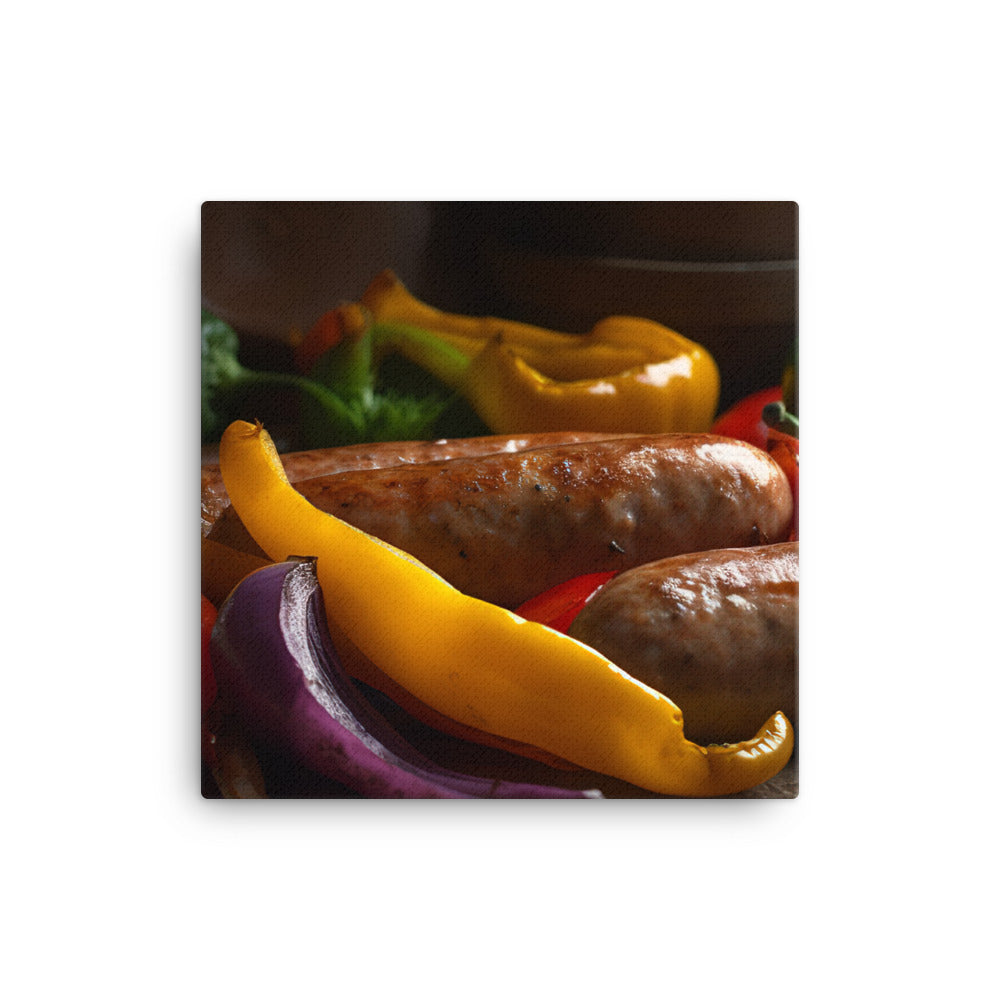 Sausage and Peppers canvas - Posterfy.AI