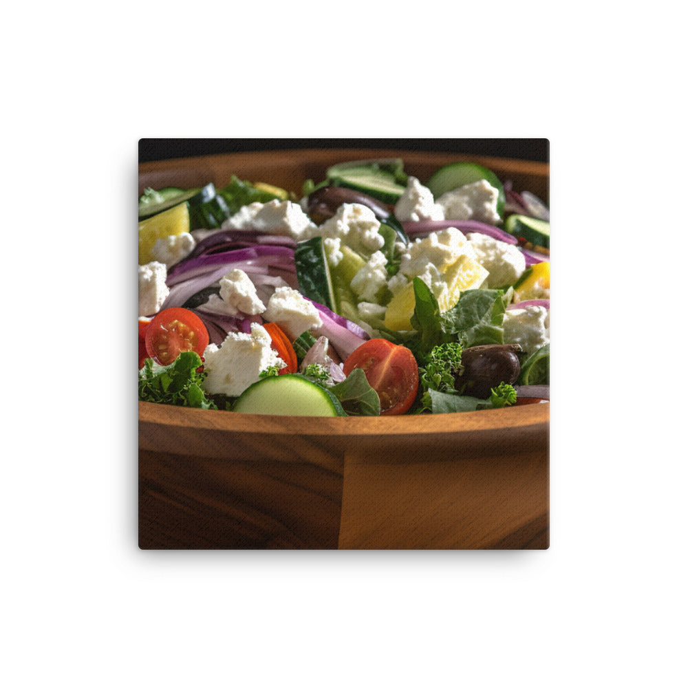 Tantalizing Greek salad canvas - Posterfy.AI