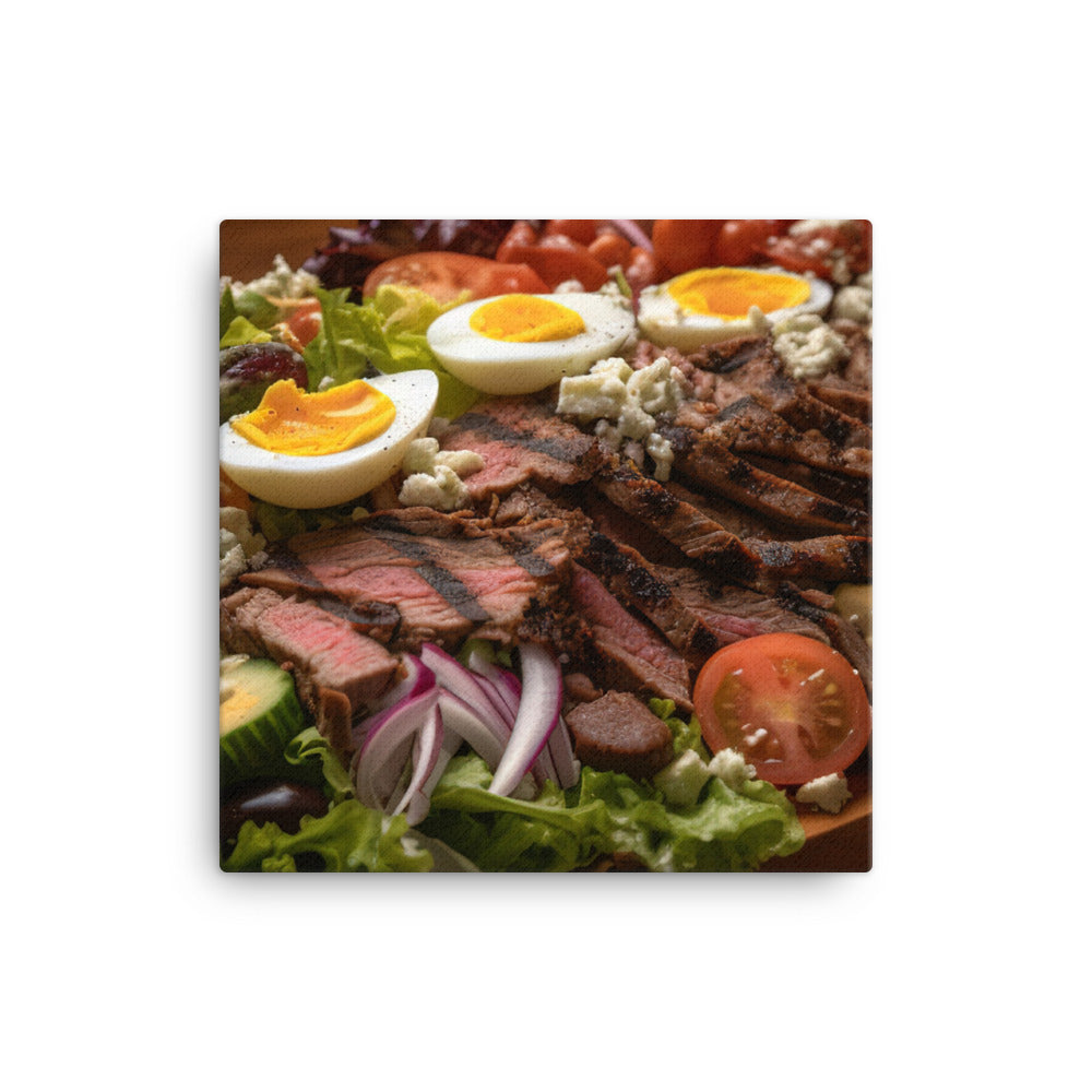 Cobb salad with grilled steak canvas - Posterfy.AI