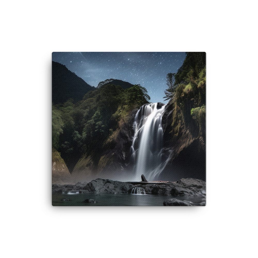 Nachi Falls under the Starry Sky canvas - Posterfy.AI