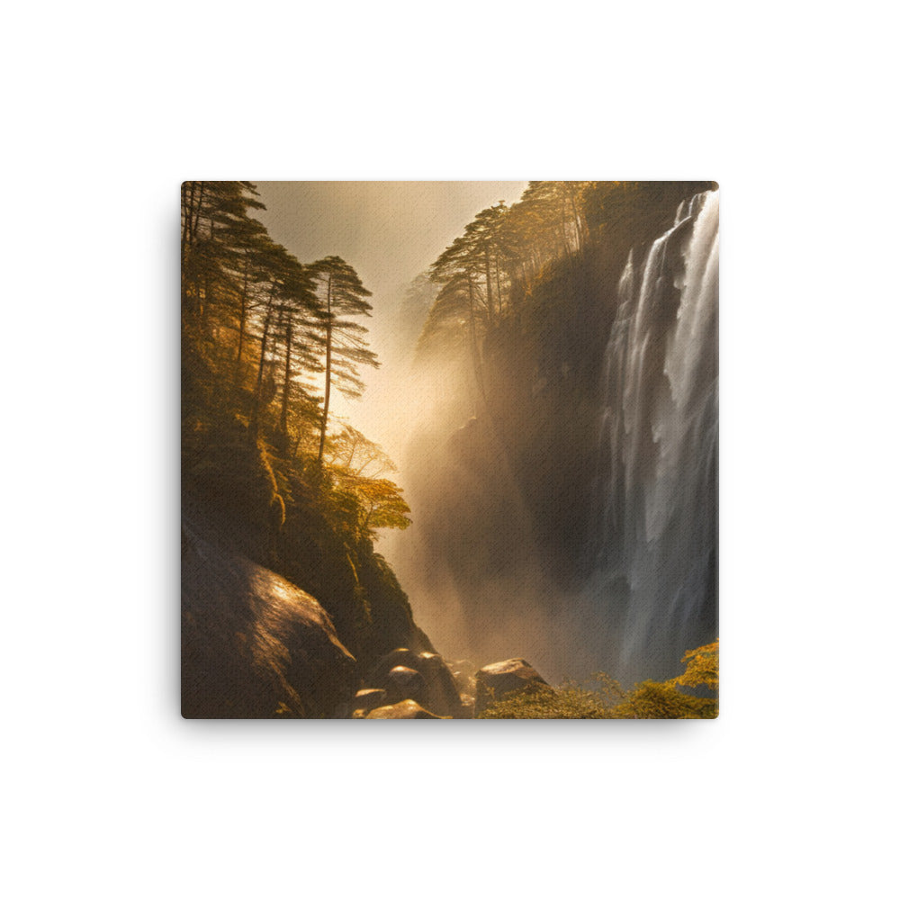 Nachi Falls Bathed in Golden Light canvas - Posterfy.AI