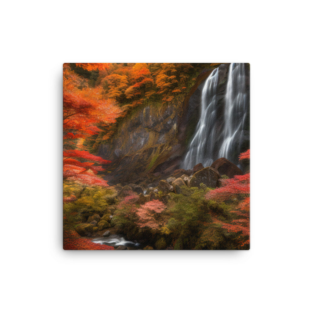 Nachi Falls Amidst Autumn Splendor canvas - Posterfy.AI