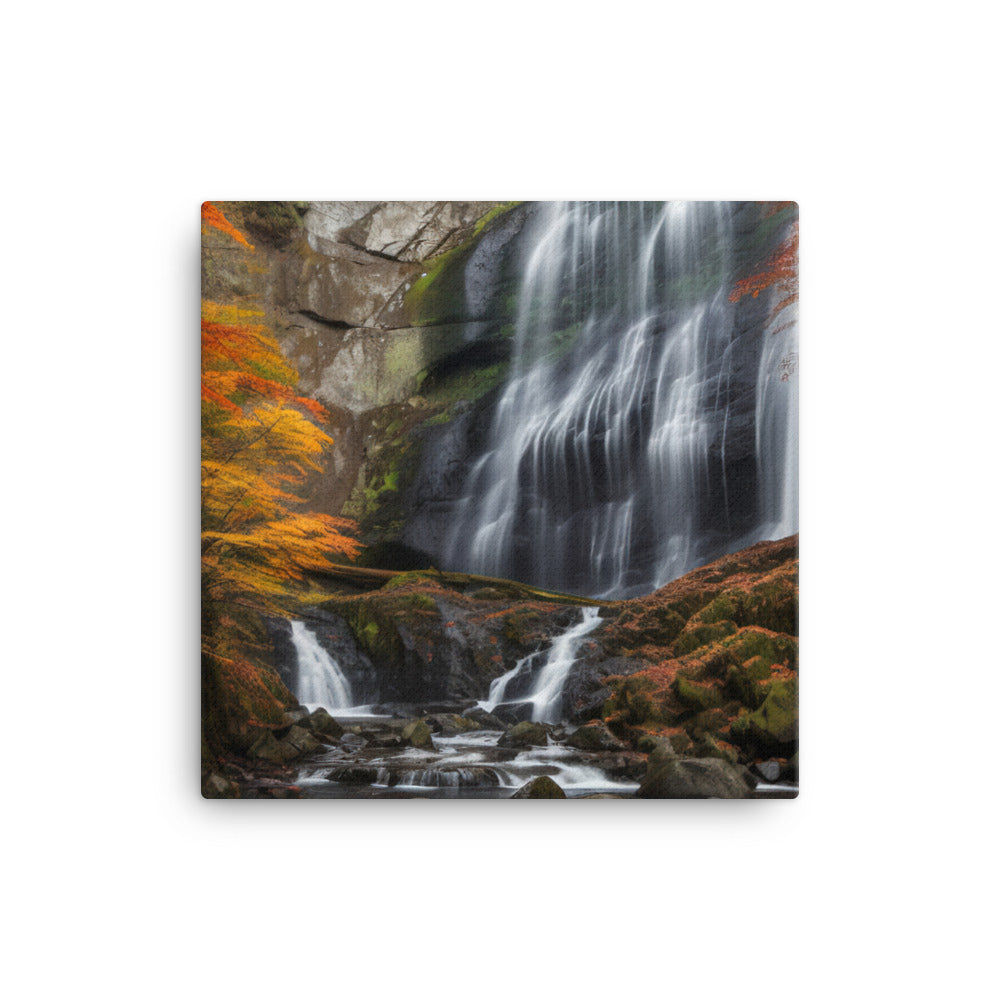 Nachi Falls Amidst Autumn Splendor canvas - Posterfy.AI