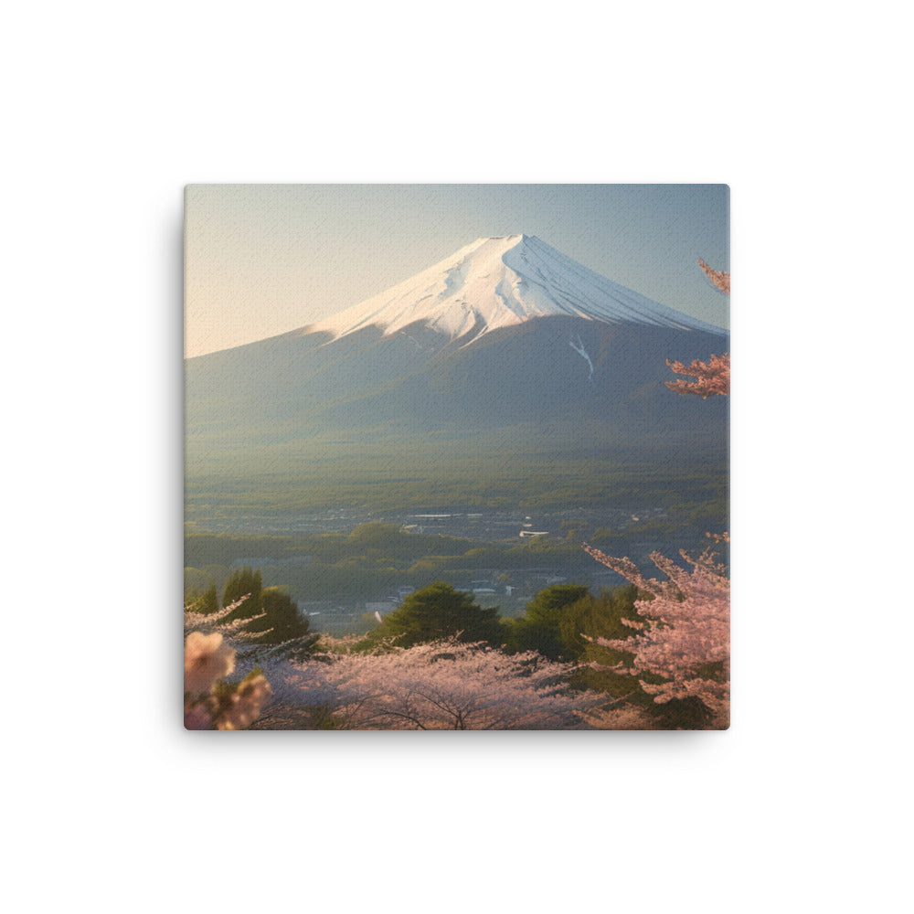 Enveloped in Cherry Blossoms at Mount Fuji canvas - Posterfy.AI