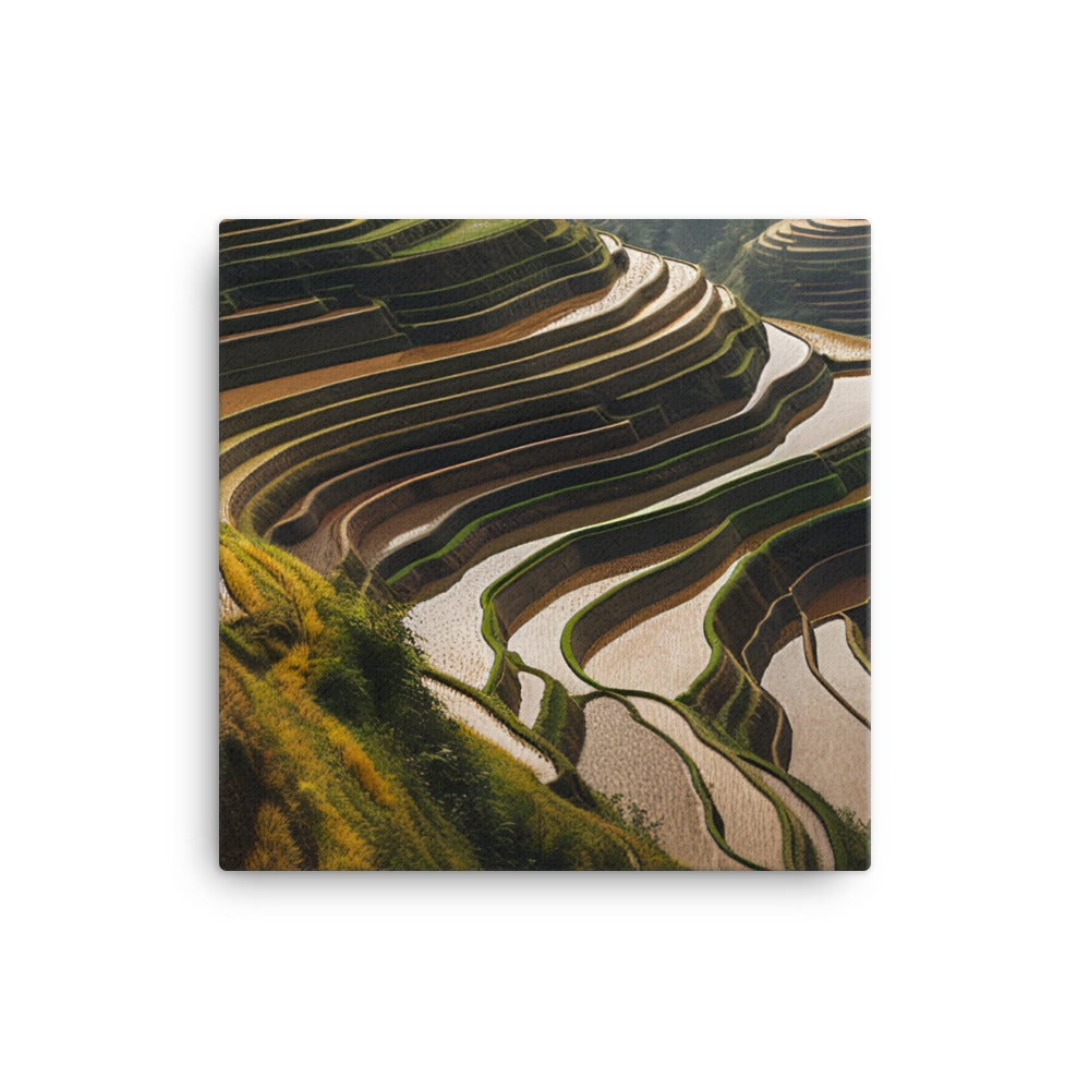 Majestic Layers of Guilin Rice Terraces canvas - Posterfy.AI