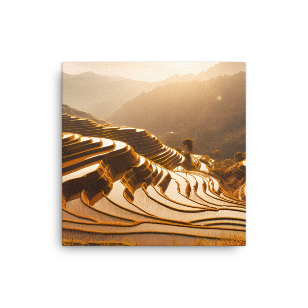 Guilin Rice Terraces at Sunset canvas - Posterfy.AI