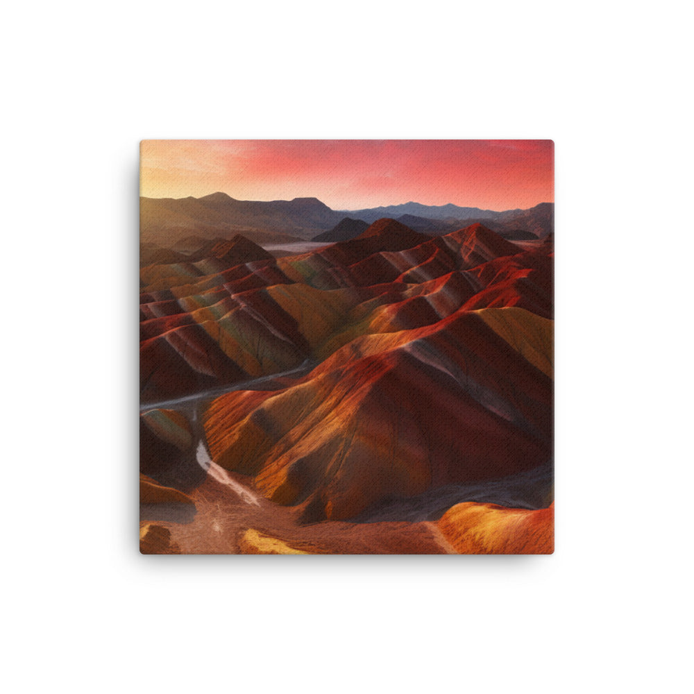 Zhangye Danxia Landform at Sunset canvas - Posterfy.AI