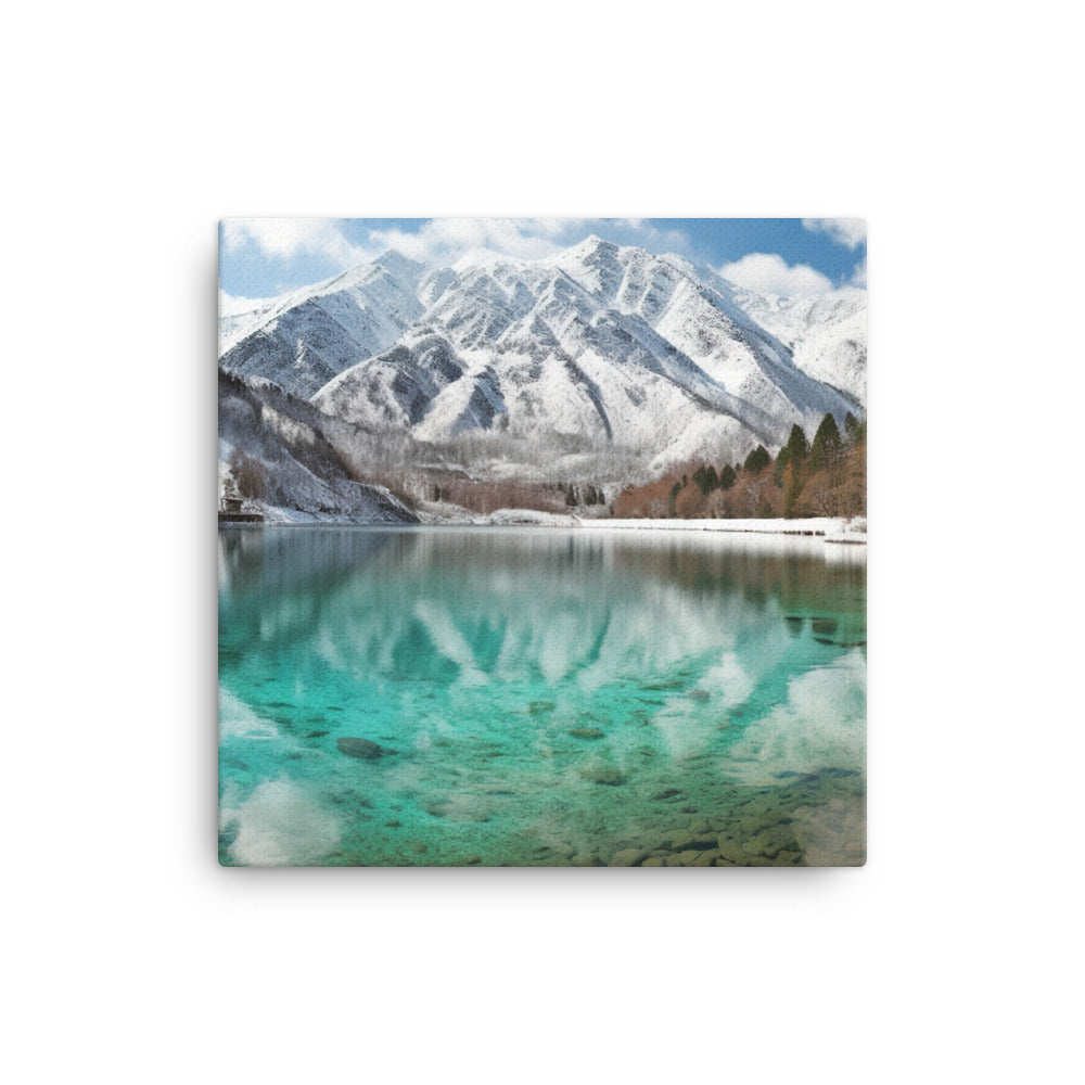 Jiuzhaigou Valleys Snow capped Mountains canvas - Posterfy.AI