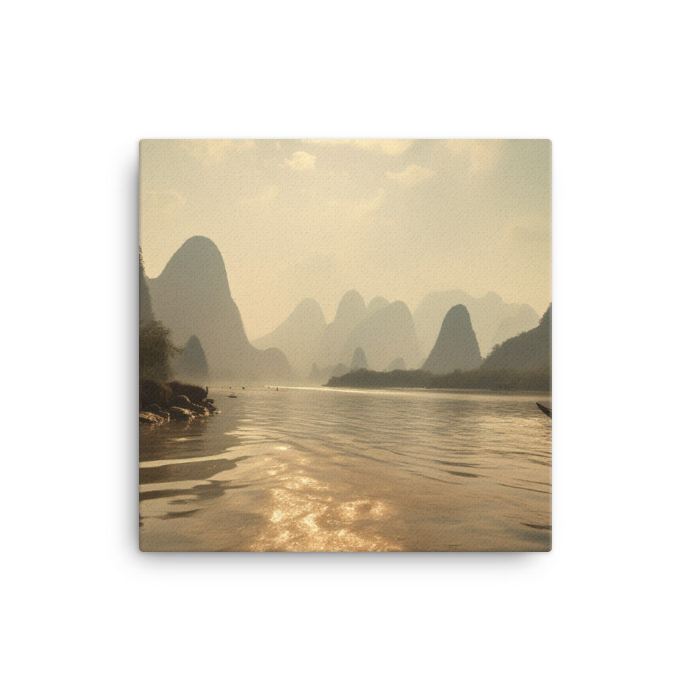 Majestic Landscape of Li River canvas - Posterfy.AI