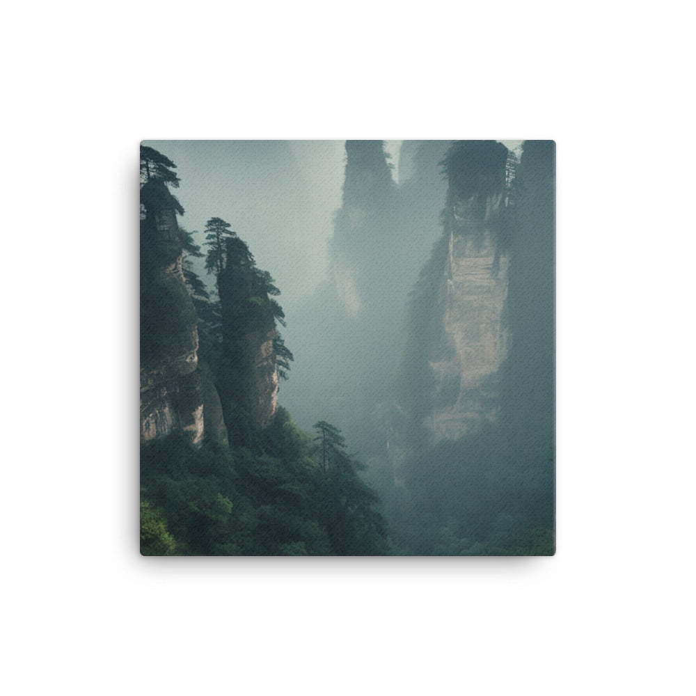 Zhangjiajies Foggy Mornings canvas - Posterfy.AI