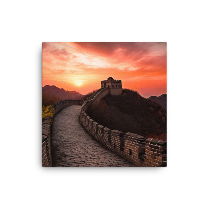 Illuminating the Great Wall at Sunset canvas - Posterfy.AI