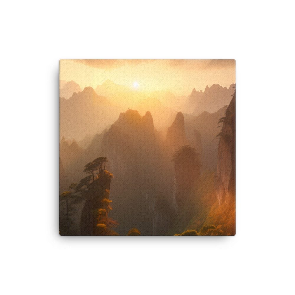 Majestic Sunrise at Tianzi Mountain canvas - Posterfy.AI