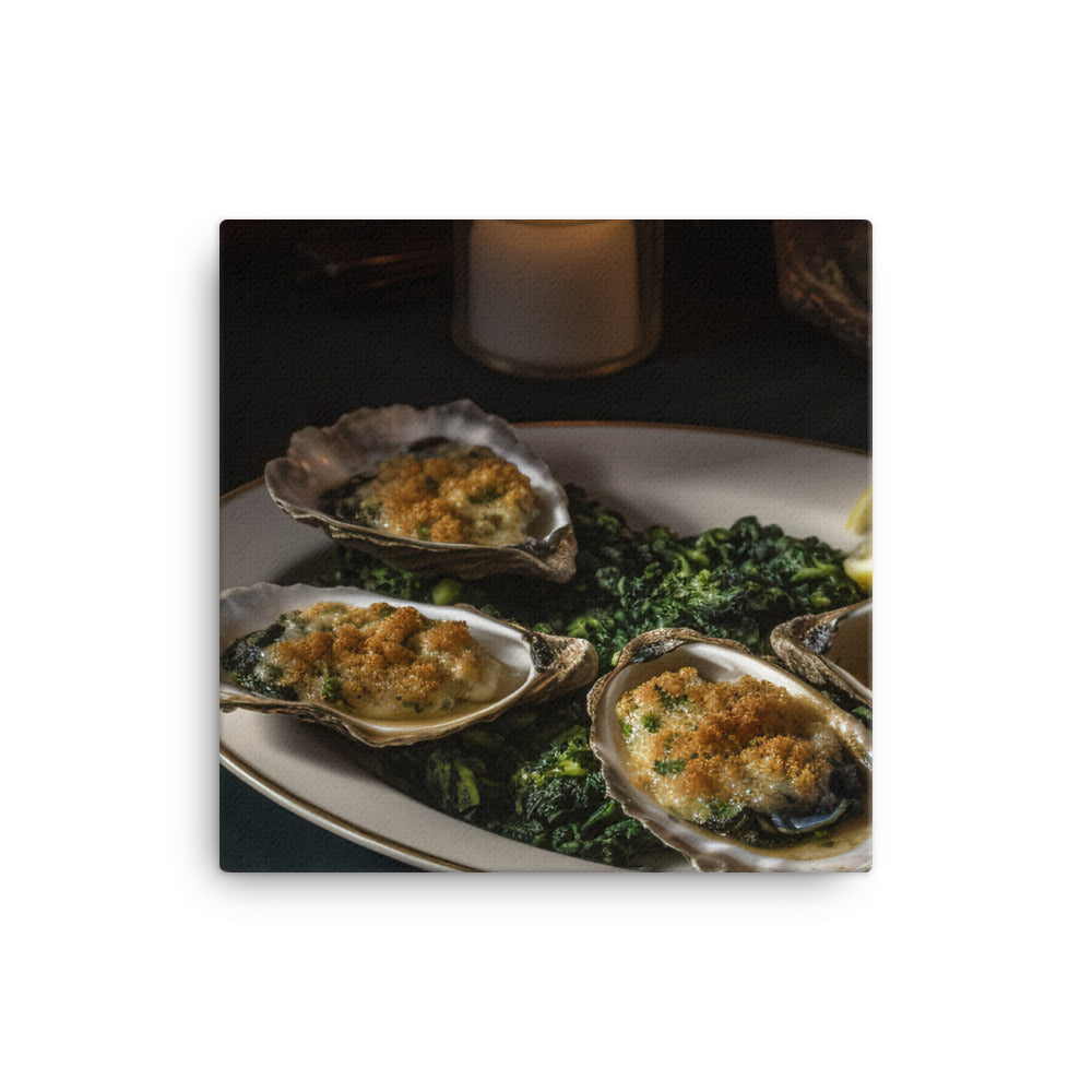 Malpeque Oysters Rockefeller canvas - Posterfy.AI