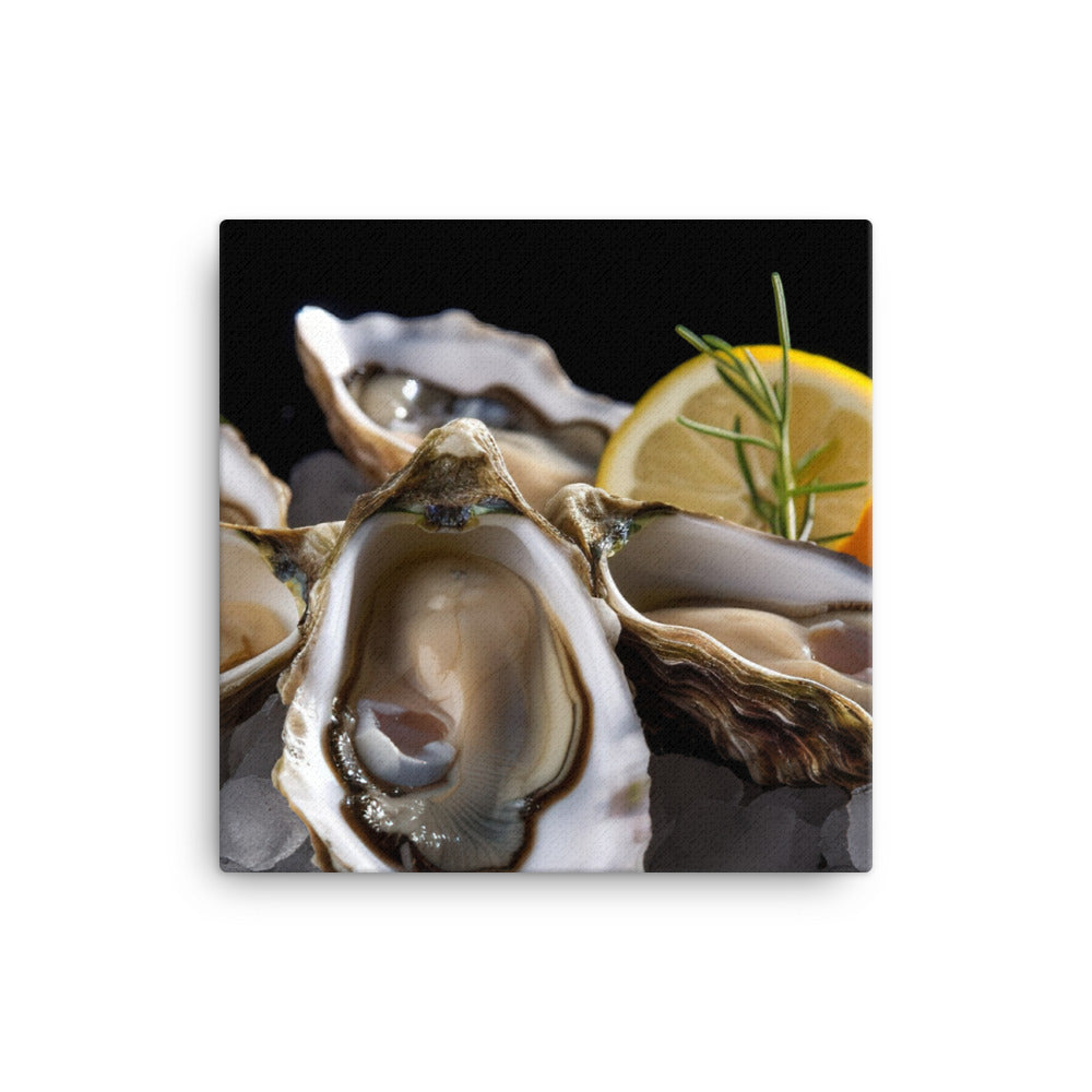 Succulent Eastern Oysters on Ice canvas - Posterfy.AI