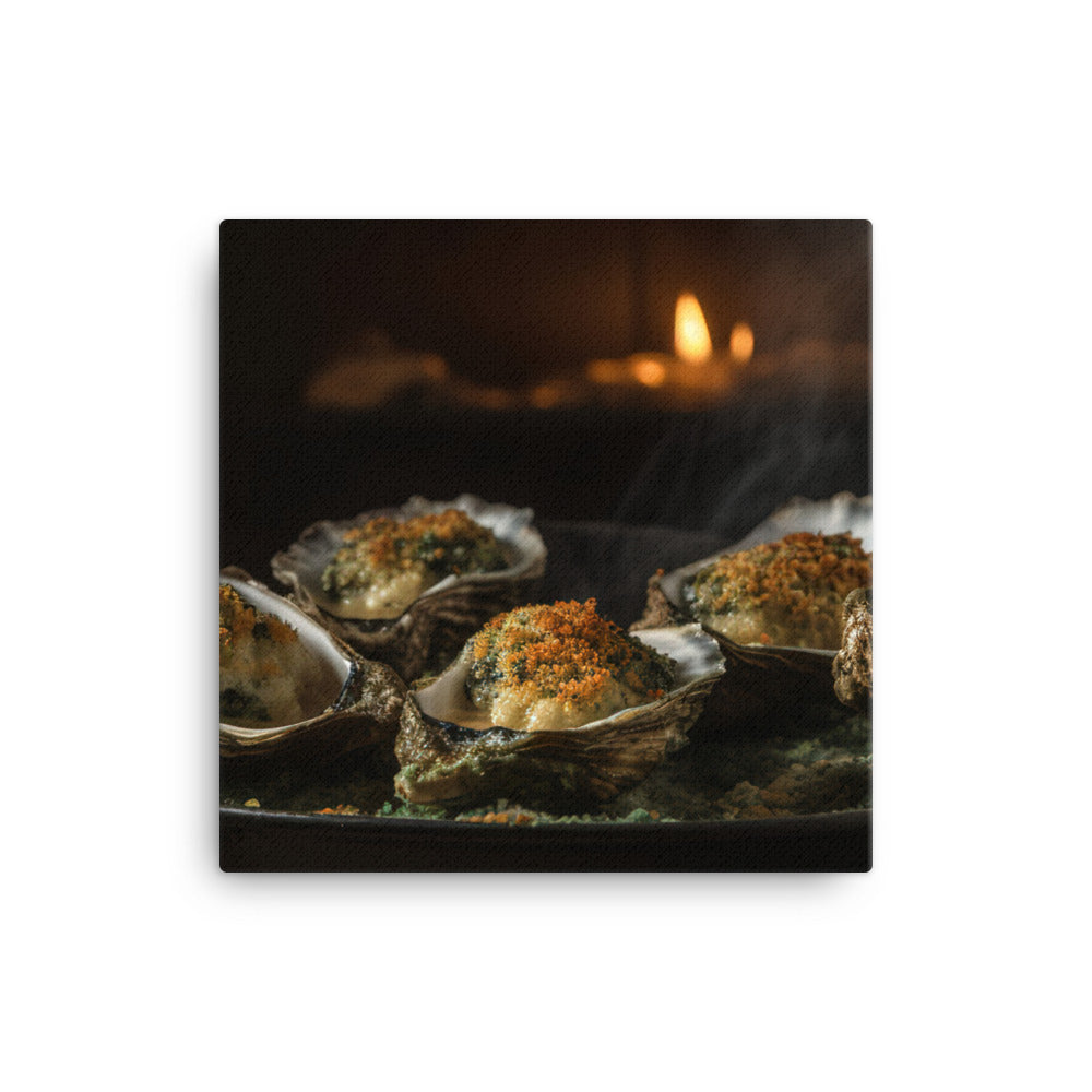 Eastern Oysters Rockefeller canvas - Posterfy.AI