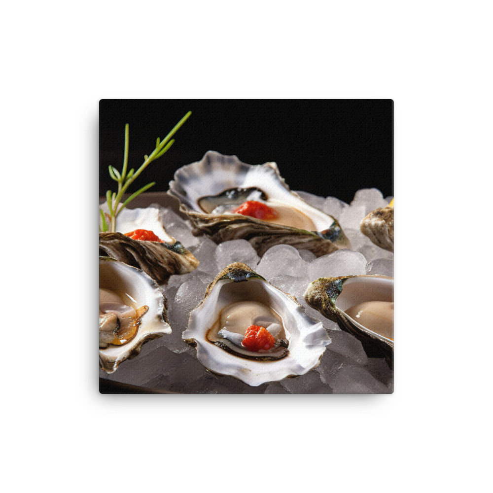 A Taste of the Pacific - Fresh Kumamoto Oysters canvas - Posterfy.AI